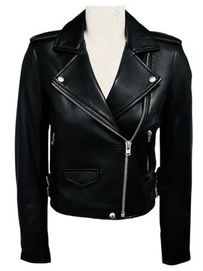 Iro Black Ashville Lambskin Leather Moto Jacket